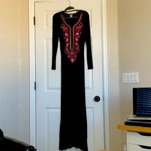 Black embroidered dress